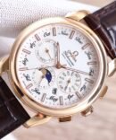 OMEGA-Replica -CONSTELLATION- Moon Phase-Leatherl-9100-Gold