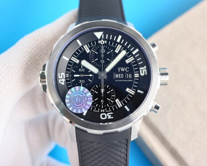 IWC-Replica -AQUATIMER Series--Leather-Black