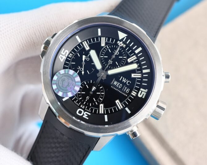 IWC-Replica -AQUATIMER Series--Leather-Black